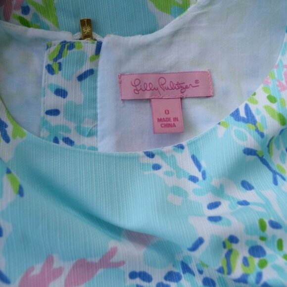 LILLY PULITZER Cathy Shift Dress in Sky Blue Heaven SZ 0 - Picture 4 of 5